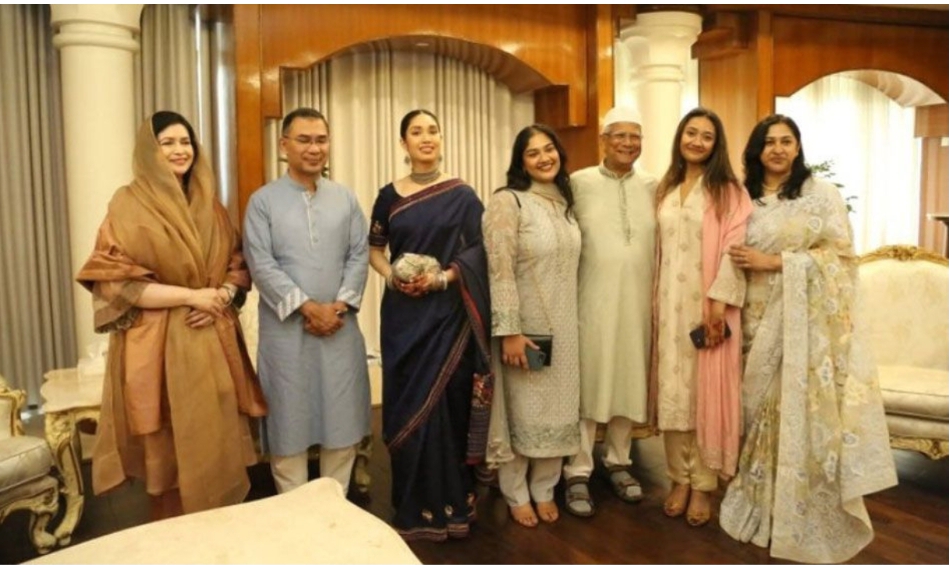 প্রধানমন্ত্রীর পরিবারের সঙ্গে ড. ইউনূসের ঈদের শুভেচ্ছা বিনিময়