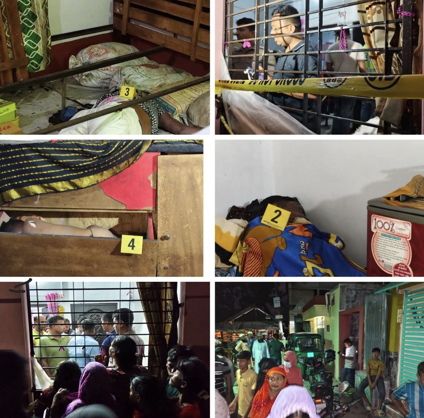খুলনার সোনাডাঙ্গায় একই ঘরের ট্রাংক-খাট-ওয়ারড্রব থেকে নানি ও দুই না‌তির মরদেহ উদ্ধার
