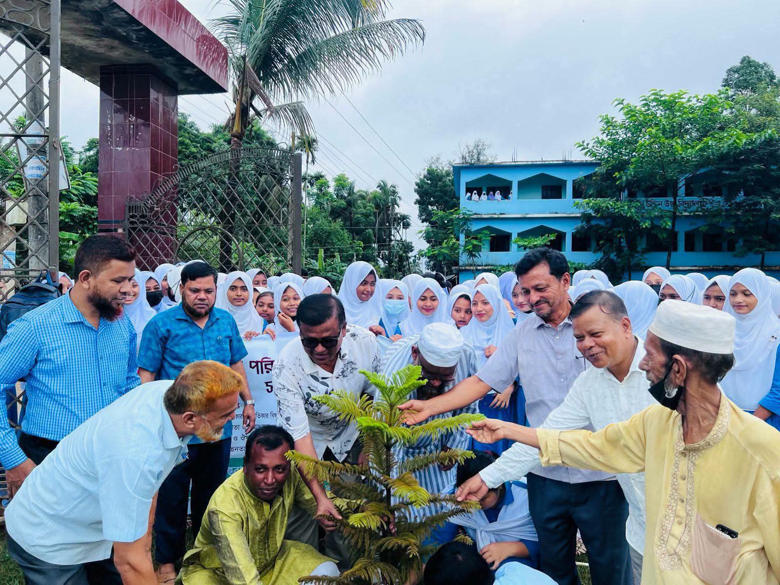 পাহাড়ী জনপদ ঈদগড় এএমবি উচ্চ বিদ্যালয়ে বৃক্ষরোপন করলো বিএনপি 