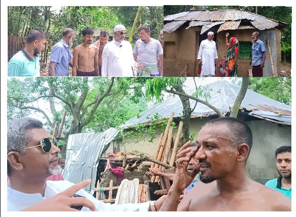ঝড়ে ক্ষতিগ্রস্ত গিলাতলার অসহায় পরিবারের পাশে জবেদা কাদের ফাউন্ডেশন