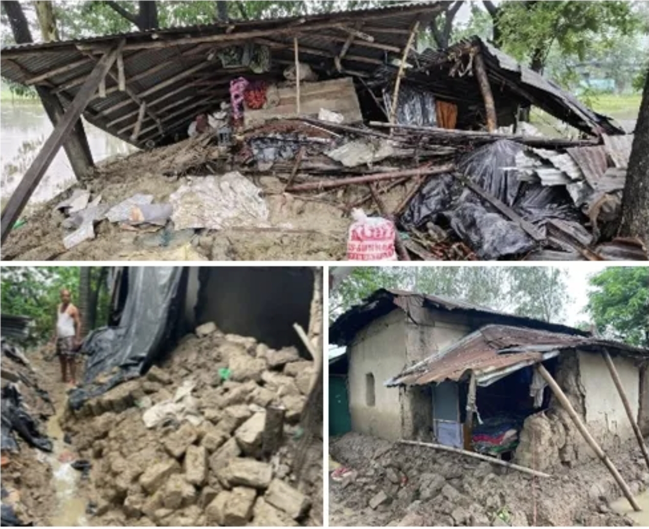 ধীরে ধীরে নামছে পানি, ঘরহারা মানুষের আহাজারি