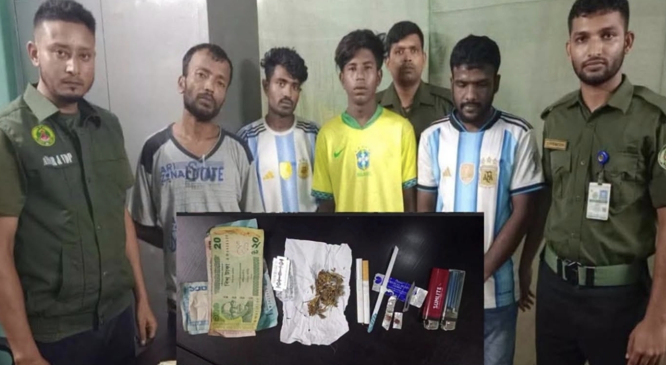নারায়ণগঞ্জের খানপুর ৩০০ শয্যা বিশিষ্ট জেনারেল হাসপাতাল এলাকা থেকে মাদকদ্রব্য সহ আটক ০৫