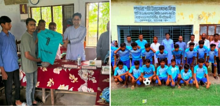 কেশবপুরে শাহেদা-জবেদ ফাউন্ডেশনের পক্ষ থেকে শিক্ষার্থীদের মাঝে জার্সি বিতরণ